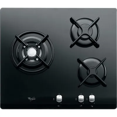 Whirlpool AKT 404/NB Erdgas-Kochfeld 3 Zonen, Schwarzglas