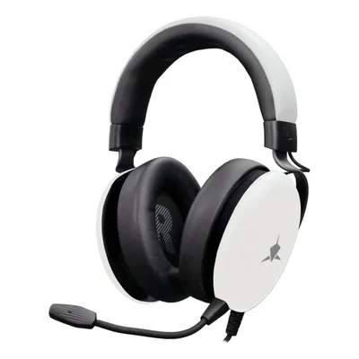 White Shark ELEPHANT Gaming Headset kabelgebunden 3,5 mm mit Mikrofon und Lautstärkeregler schwarz weiß
