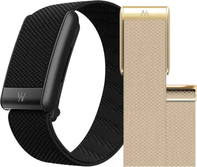 WHOOP 5.0 Peak Schwarz Mitgliedschaft 1 Jahr + WHOOP 5.0 SuperKnit Luxuriöses Armband Beige