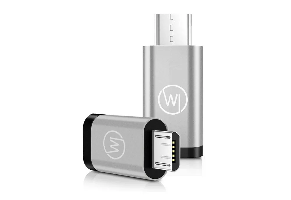 Wicked Chili 2x MicroUSB zu USB C OTG Adapter für Handy & Tablet USB-Adapter MicroUSB zu USB-C, Für OTG-fähige Smartphones / Tablets mit microUSB Anschluss