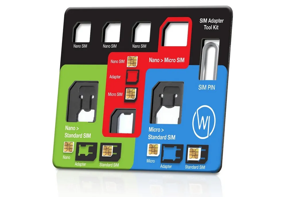 Wicked Chili 8in1 Multi Sim Card Tool Gelbeutel Karten Halter Smartphone-Adapter N/A zu Nano, Micro, Standard