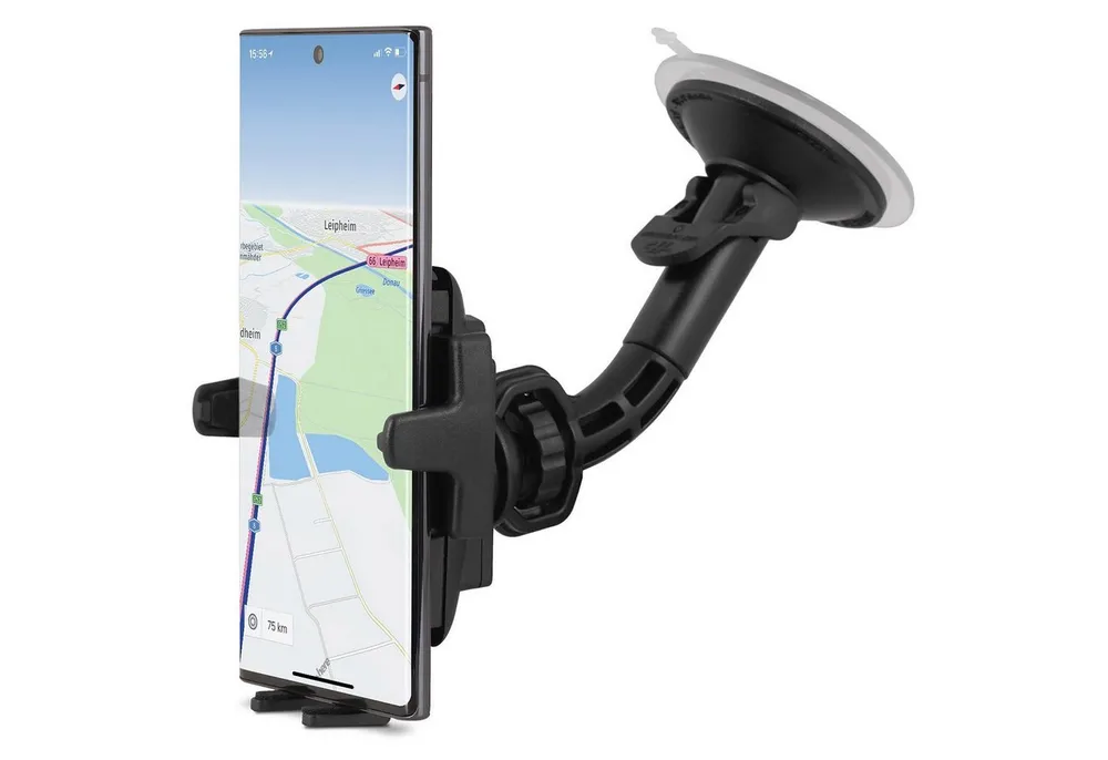 Wicked Chili Smartphone-Halterung Auto Handyhalterung S23, S22, iPhone 17, 16,15, 14, 13 (Pro), (1er Set, 2-tlg., Made in Germany, KFZ Halterung mit Kugelgelenk kompatibel mit Samsung)
