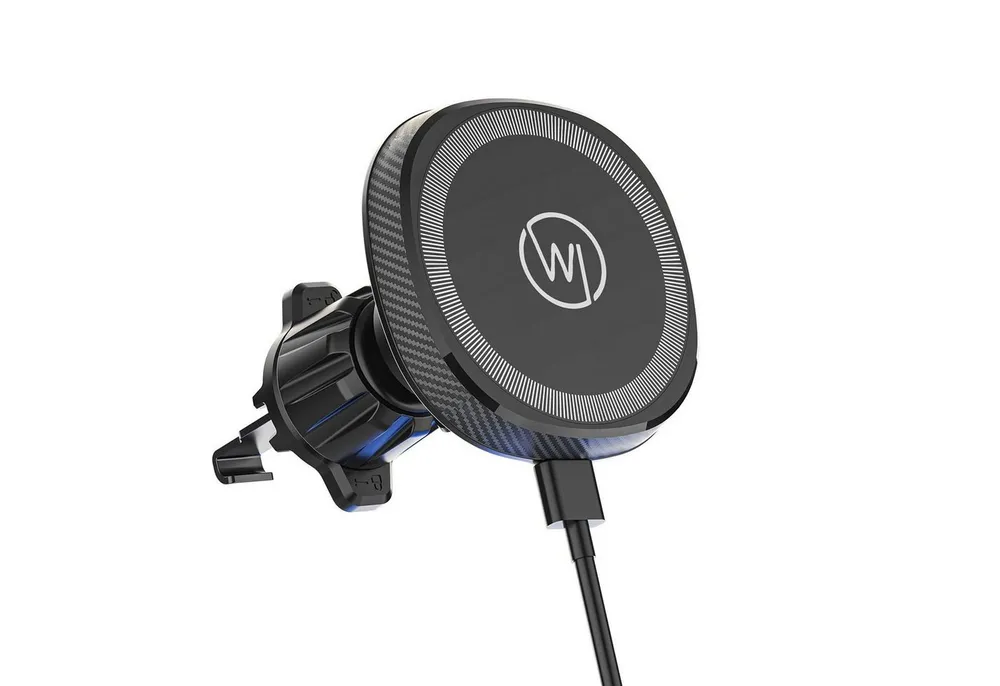 Wicked Chili Smartphone-Halterung KFZ MagSafe Autohalterung Ladegerät iPhone 15 14 13 12, (1er Set, 1-tlg., 2in1 Autohalterung & MagSafe Wireless Lader für iPhone 15, 14, 13, 12)