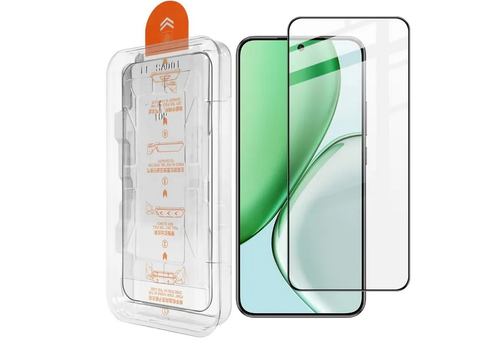 Wigento Displayschutzglas Easy Install für Honor Magic 8 Lite Montage 3D H9 Schutz Hartglas für Honor Magic 8 Lite, Selbstmontage Ausrichtungsgehäuse