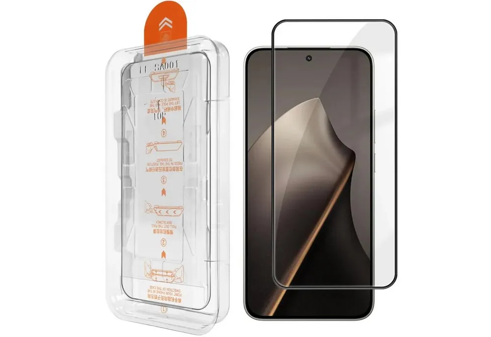 Wigento Displayschutzglas Easy Install für Xiaomi 17T Pro Montage 3D H9 LCD Schutz Hartglas für Xiaomi 17T Pro, Selbstmontage Ausrichtungsgehäuse