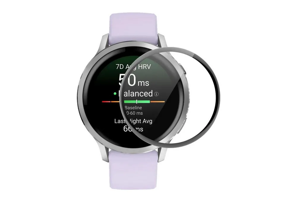 Wigento Displayschutzglas Full Cover für Garmin Venu 4 41mm 3D Schutzfolie Soft Kunststoff Rand für Garmin Venu 4 41mm, Kratzfest, Anti-Fingerprint, 3D-Design
