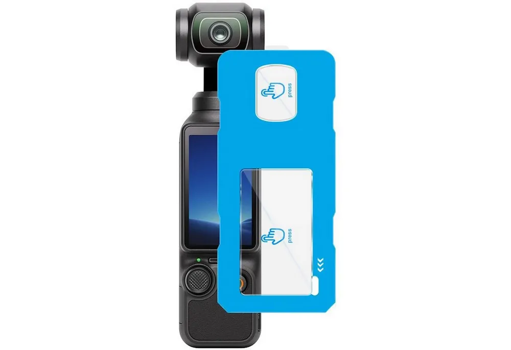 Wigento Displayschutzglas Schutzglas Linsenfolie für DJI Osmo Pocket 4 Hartglas mit Anbringhilfe für DJI Osmo Pocket 4, Kompakt, Leicht, Passgenau, Kratzhemmend, Selbstpositionierend