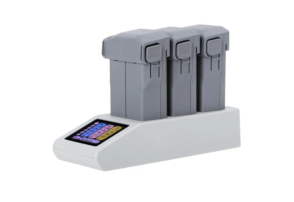 Wigento für DJI Mini 5 Pro 3 Akku Slot Ladehub Ladegerät mit Display USB C Stromadapter, 0 cm, Display, 3fach Ladehub