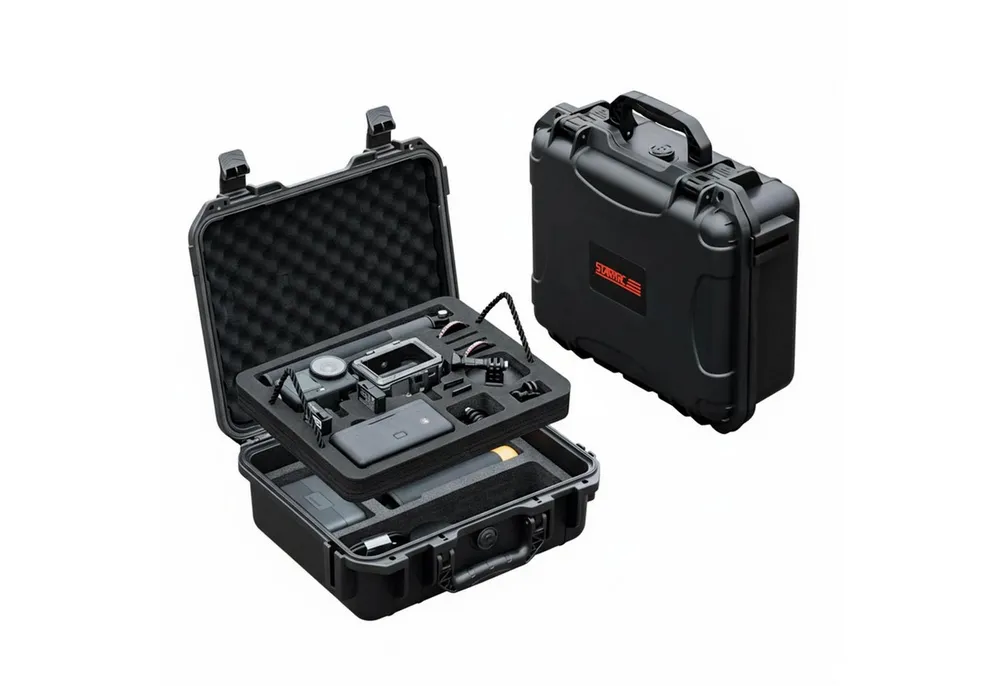 Wigento Für DJI Osmo Action 6 EVA ABS Aufbewahrungsbox Wasserdicht Schwarz Zubehör Drohne
