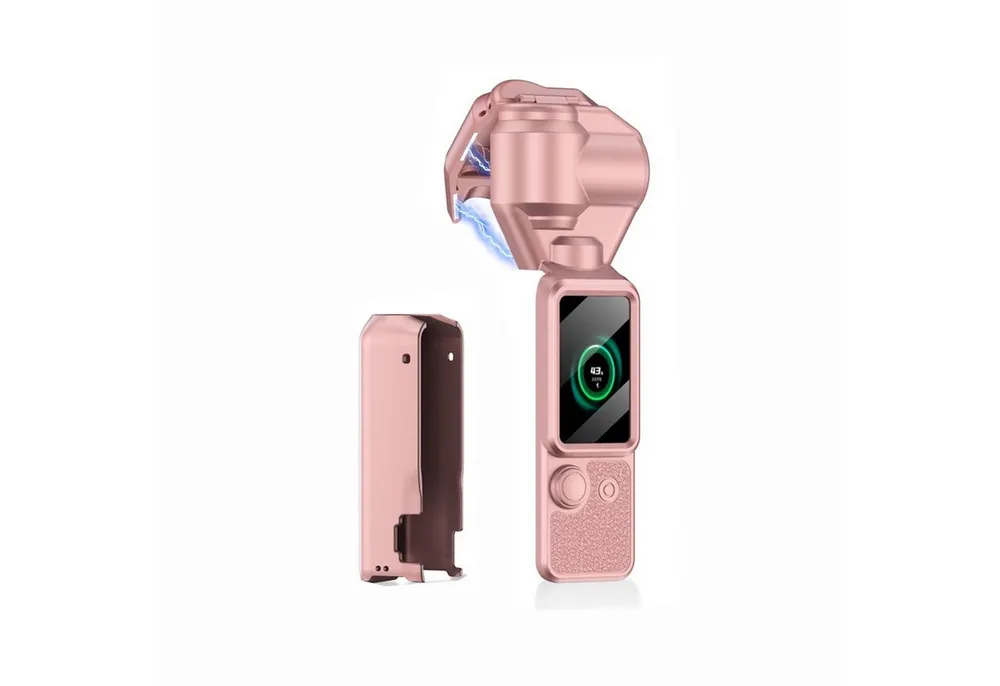 Wigento Gimbal Schutzhülle Cover für DJI Osmo Pocket 4 Pink Kamera Zubehör Zubehör Drohne (Kompakt, Leicht, Magnetisch, Passgenau, Mit Lanyard)