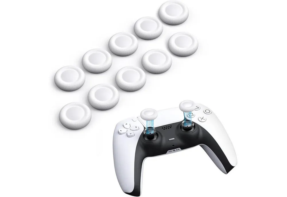 Wigento Handyhülle 10x Joystick Ersatz Thumb Grip Caps für PS5 / PS4 Controller Zubehör, Kompakt, Leicht, Griffig, Passgenau, Austauschbar