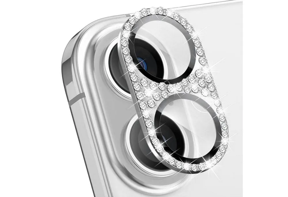 Wigento Handyhülle Für Apple iPhone 17 Kamera Diamant Design Schutzglas Metall Silber, Aluminiumlegierung, hohe Lichtdurchlässigkeit, Anti-Fingerprint