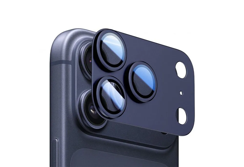 Wigento Handyhülle Für Apple iPhone 17 Pro Max Kamera Full Schutzring Aluminium Blau, Aluminiumlegierung, hohe Lichtdurchlässigkeit, Anti-Fingerprint