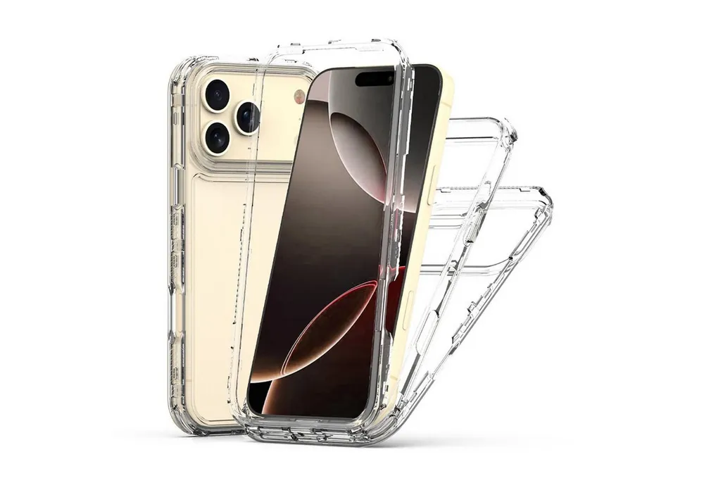 Wigento Handyhülle Für Apple iPhone 17 Pro Max TPU Acryl Hybrid Schutz Hülle Transparent, Hybrid Hülle mit verstärktem Kantenschutz