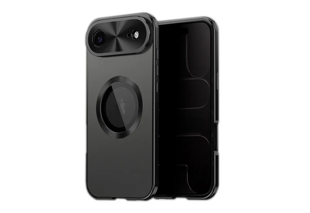 Wigento Handyhülle Für Apple iPhone 17 Air Full Cover MagSafe Hülle Metallrahmen Schwarz, Magnetverschluss, MagSafe-kompatibel, stoßfest, präzise Aussparungen