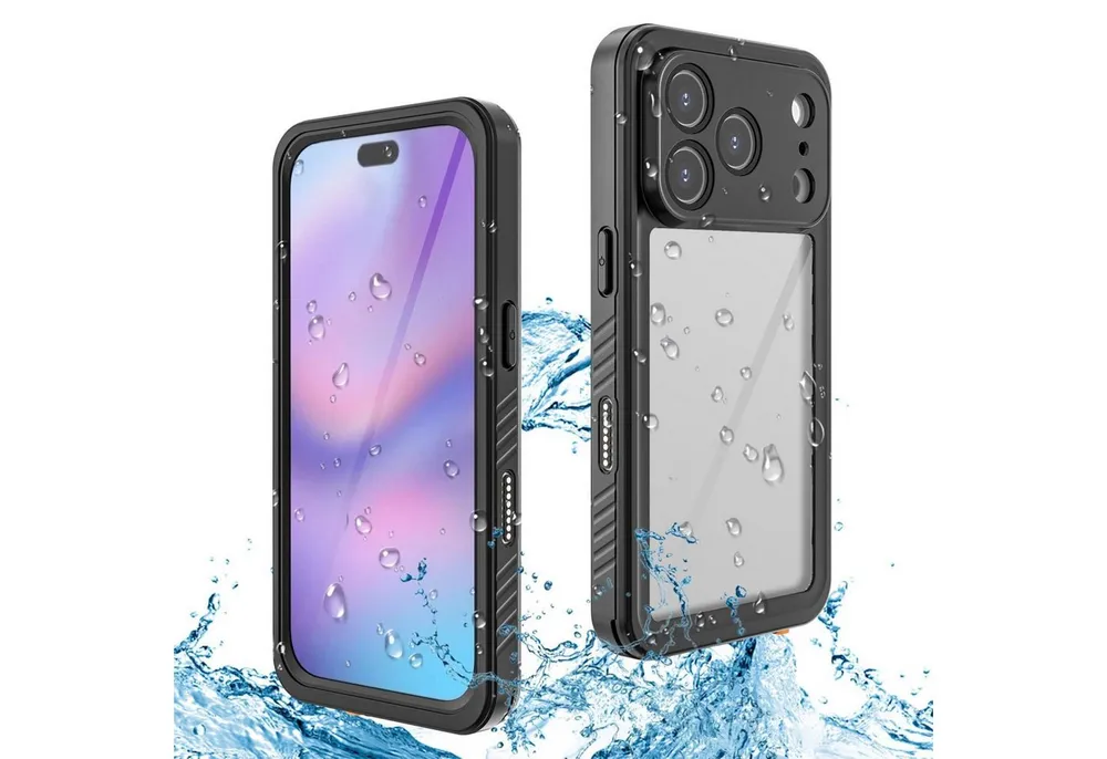 Wigento Handyhülle Für Apple iPhone 17 Pro 360 Grad Wasserdichte Hülle MagSafe Schwarz, IP68 Wasserdichte und stoßfeste Schutzhülle, MagSafe-kompatibel