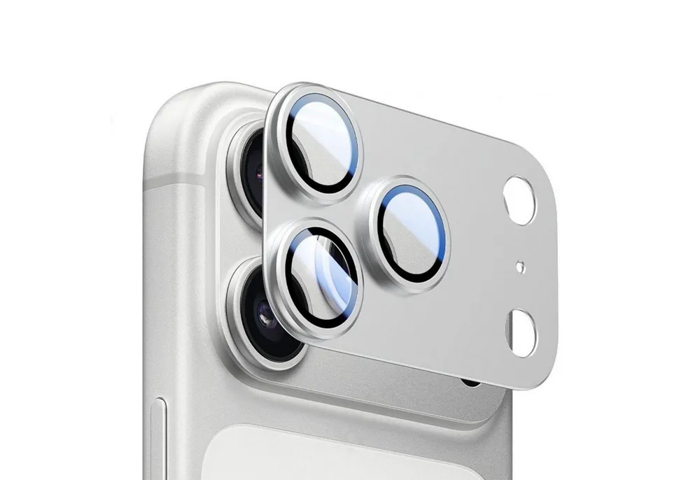 Wigento Handyhülle Für Apple iPhone 17 Pro Kamera Full Schutzring Aluminium Silber, Aluminiumlegierung, hohe Lichtdurchlässigkeit, Anti-Fingerprint