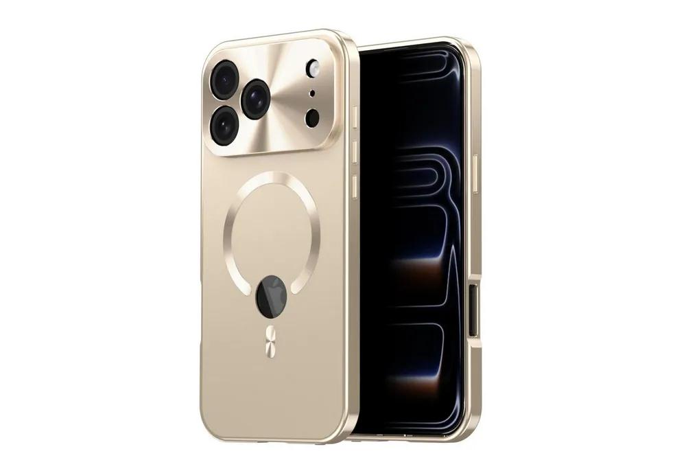 Wigento Handyhülle für Apple iPhone 17 Pro Full Cover MagSafe Metallrahmen, Magnetverschluss, MagSafe-kompatibel, stoßfest, präzise Aussparungen