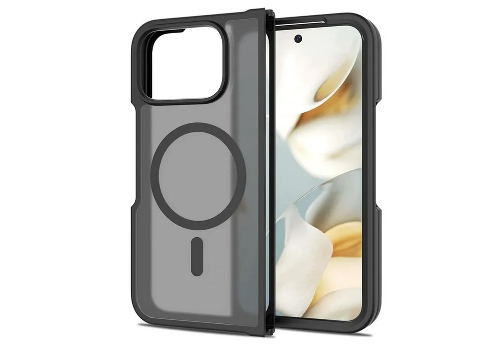 Wigento Handyhülle Für Google Pixel 10 Pro Fold Skin Feel MagSafe Hybrid Hülle Schwarz, Hybrid Schutzhülle mit MagSafe Unterstützung