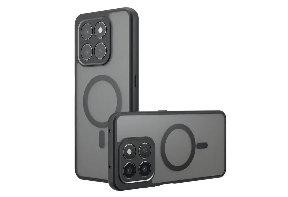 Wigento Handyhülle Für Honor 400 Smart 5G / 4G Armor MagSafe TPU PC Schutz Hülle Schwarz, Stilvoll, MagSafe, präzise Passform