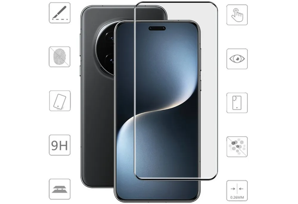 Wigento Handyhülle Für Honor Magic 7 Pro 4D Display Full Curved H9 Hart Glas Folie Schutz, Display Curved Panzer Schutz Glas