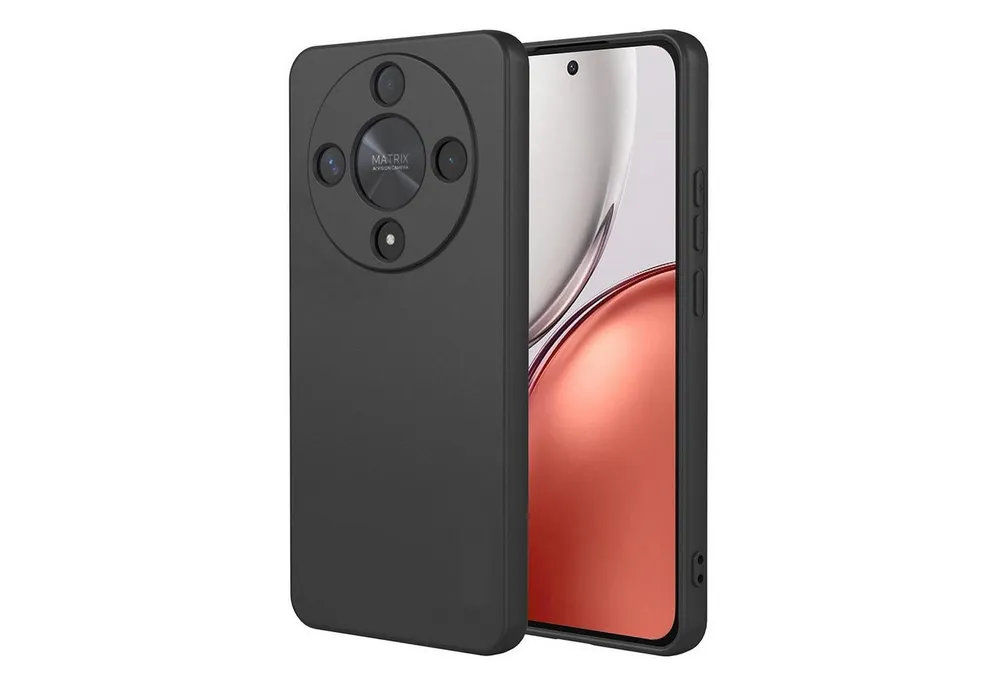 Wigento Handyhülle für Honor Magic 8 Lite TPU Silikon Slim Dünn Flexibel Schwarz 6,79 Zoll, Stilvolle TPU Hülle, präzise Aussparungen, schützend
