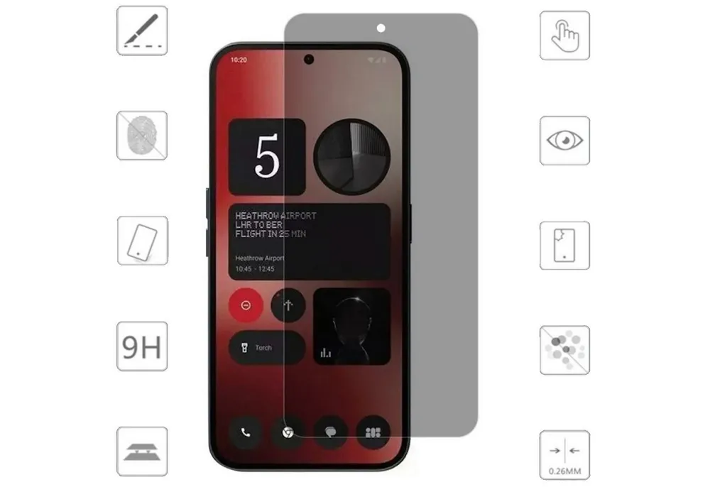 Wigento Handyhülle Für Nothing Phone 3a / 3a Pro 1x 2.5D 0,26mm Privacy Display Hart Glas, Privacy Display Schutz Glas