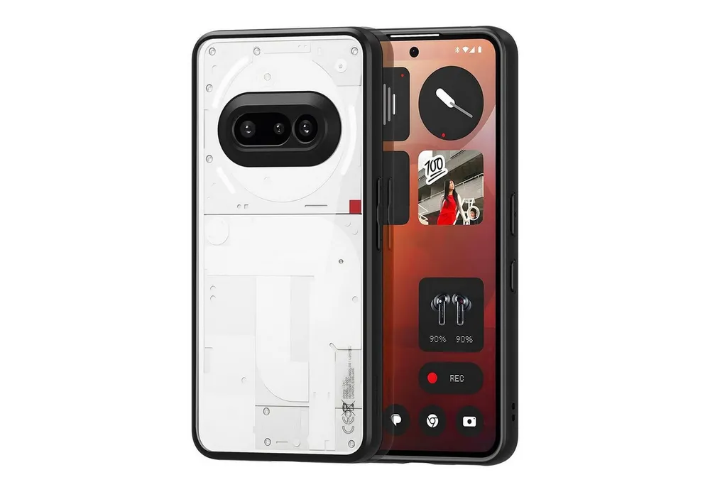 Wigento Handyhülle Für Nothing Phone 3a Aimo Series TPU / PC Frosted Feel Hülle Schwarz, Matte Hybrid-Schutzhülle mit schlankem Design
