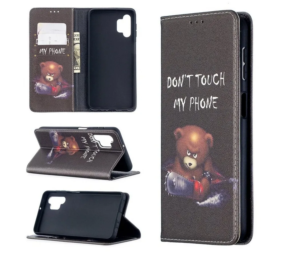 Wigento Handyhülle Für Samsung Galaxy A32 5G A326B Kunstleder Handy Tasche Book Motiv 1 Schutz Hülle Case Cover Etui Neu