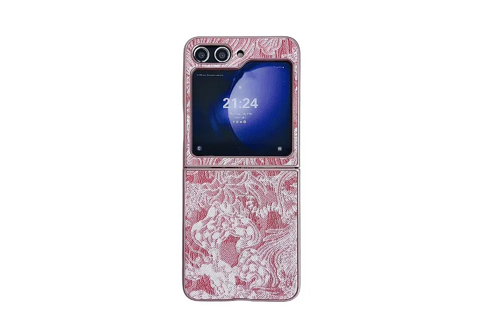 Wigento Handyhülle Für Samsung Galaxy Z Flip7 FE / Flip6 5G Stick Motiv Kunststoff Hülle