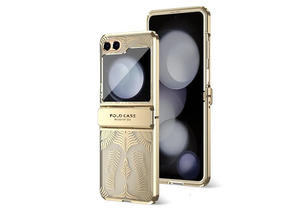 Wigento Handyhülle für Samsung Galaxy Z Flip 5 PC / TPU Schutz Electroplated