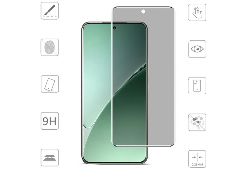 Wigento Handyhülle Für Xiaomi 15 Pro / 15 Ultra 4D Privacy Full Curved Hart Glas Schutz, Display Curved PRIVACY Schutz Glas