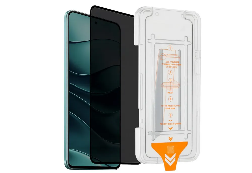 Wigento Handyhülle Für Xiaomi 15T SnapFit Privacy 9H Premium Glas mit Installationshilfe, Blickschutz, 9H Härte, kratzfest, stoßfest, Installationshilfe