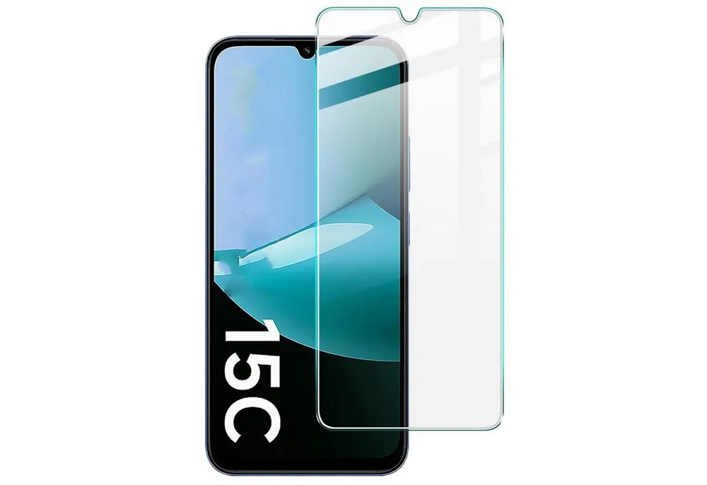 Wigento Handyhülle Für Xiaomi Redmi 15C 4G 171.5mm 1x 2.5D 9H Hart Glas Display Schutz, 0,26mm 9H 2.5D Hart Glas Folie, hoher Schutz