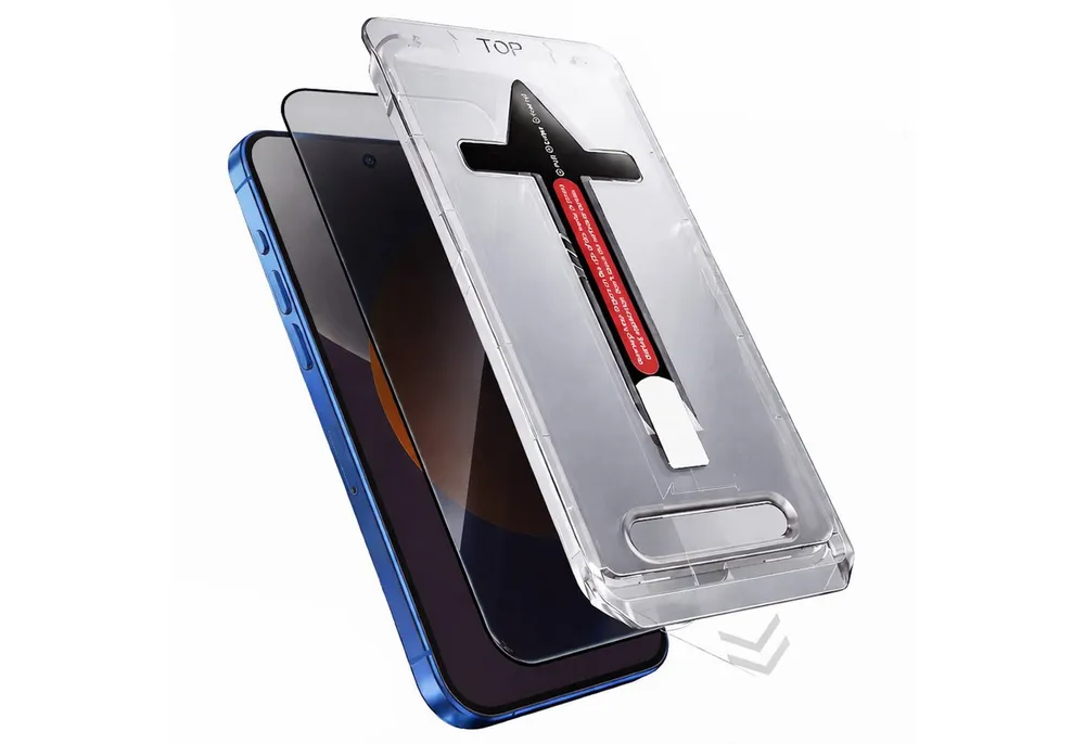 Wigento Handyhülle Für Xiaomi Redmi Note 15 Pro 5G Easy Install Privacy 9H Schutz Glas, Selbstmontage Ausrichtungsgehäuse