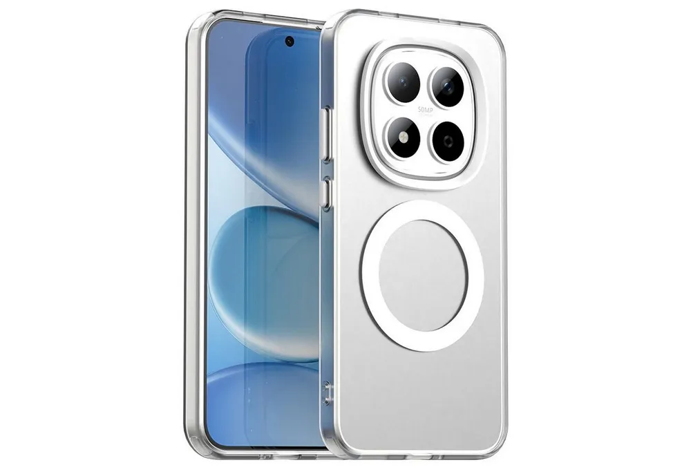 Wigento Handyhülle Für Xiaomi Redmi Note 15 Pro 5G Candy Design Magsafe TPU Hülle Weiß, Magsafe Funktion, Stoßschutz, präzise Aussparungen