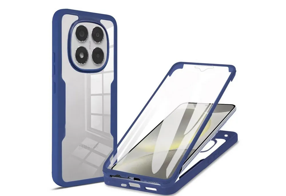 Wigento Handyhülle Für Xiaomi Redmi Note 15 Pro 5G Full Body 360 Acryl TPU Hülle Blau, 360 Grad Schutz, stoßdämpfend, robust