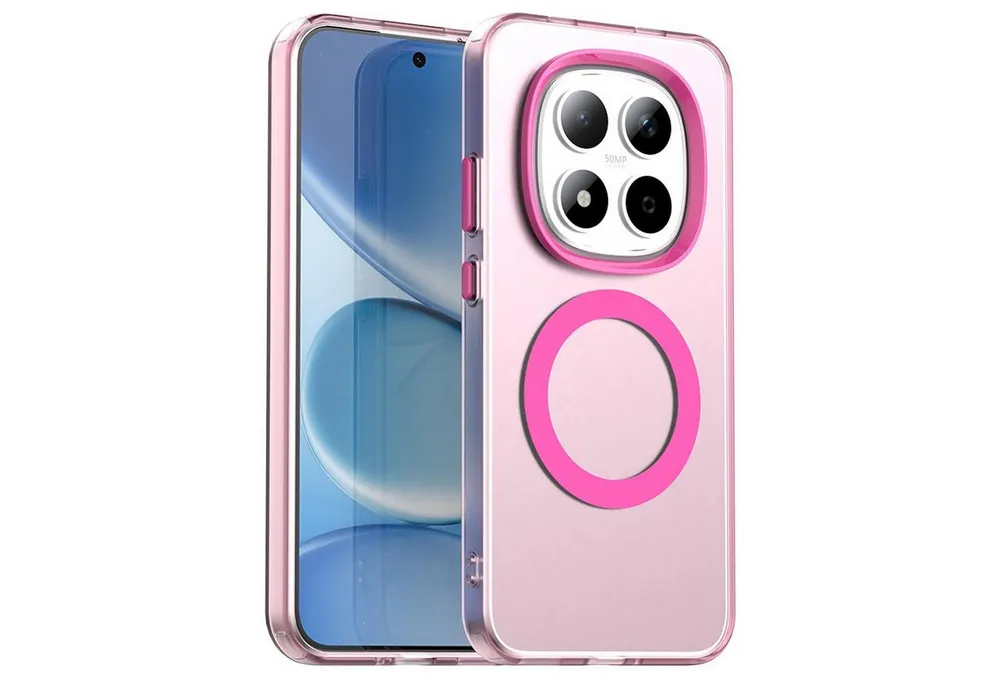 Wigento Handyhülle Für Xiaomi Redmi Note 15 Pro 5G Candy Design Magsafe TPU Hülle Pink, Magsafe Funktion, Stoßschutz, präzise Aussparungen
