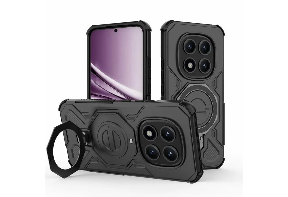 Wigento Handyhülle Für Xiaomi Redmi Note 15 Pro Plus 5G MagSafe Magnet TPU Hülle Schwarz, MagSafe-kompatibel, Ringhalterung
