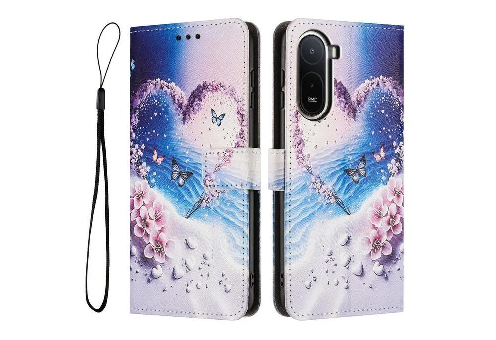 Wigento Handyhülle Klapphülle für Xiaomi Redmi A7 Pro Kunstleder Book Wallet Motiv 6,9 Zoll, Kartenfächer, Standfunktion