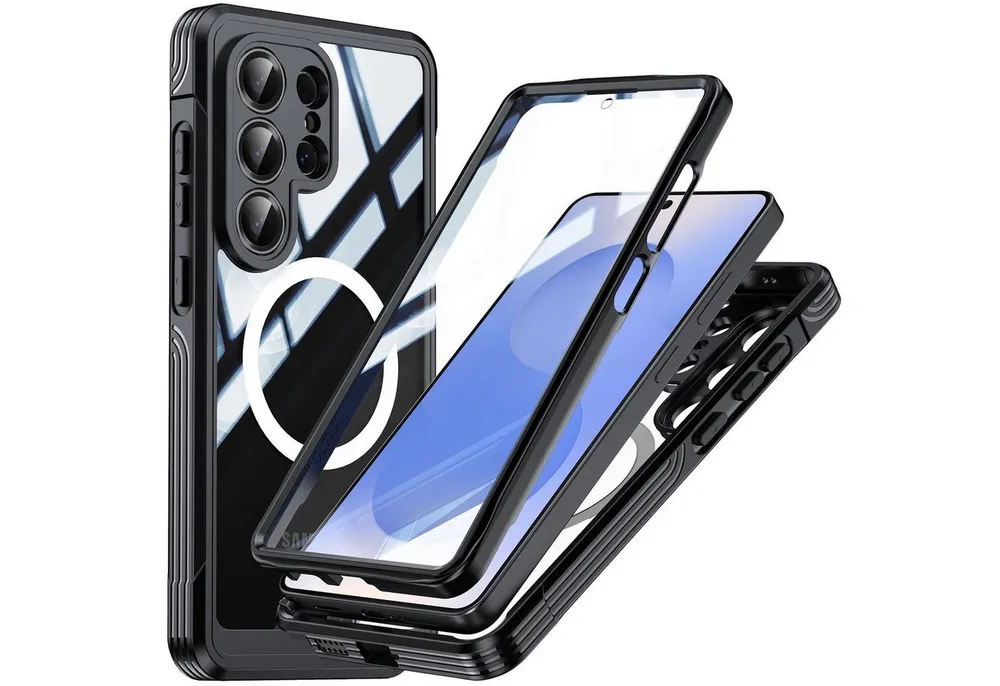 Wigento Handyhülle MagSafe für Samsung Galaxy S26 Ultra 5G 360 Grad Bumper Schwarz 6,9 Zoll, Full Body, MagSafe-Unterstützung, präzise Passform