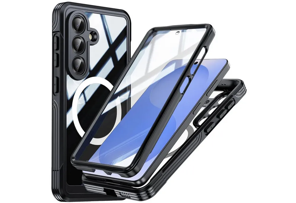 Wigento Handyhülle MagSafe für Samsung Galaxy S26 Plus 5G 360 Grad Bumper Schwarz 6,7 Zoll, Full Body, MagSafe-Unterstützung, präzise Passform