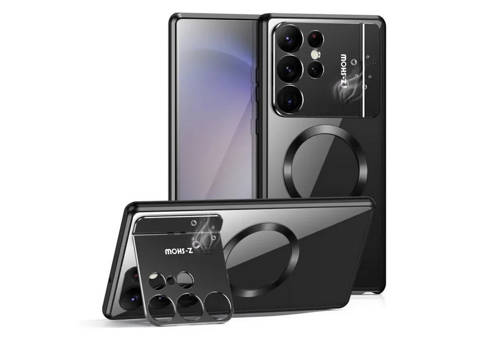 Wigento Handyhülle MagSafe für Samsung Galaxy S26 Ultra mit Aroma Halter Metall Schwarz 6,9 Zoll, MagSafe, Aromahalter, Metallrahmen
