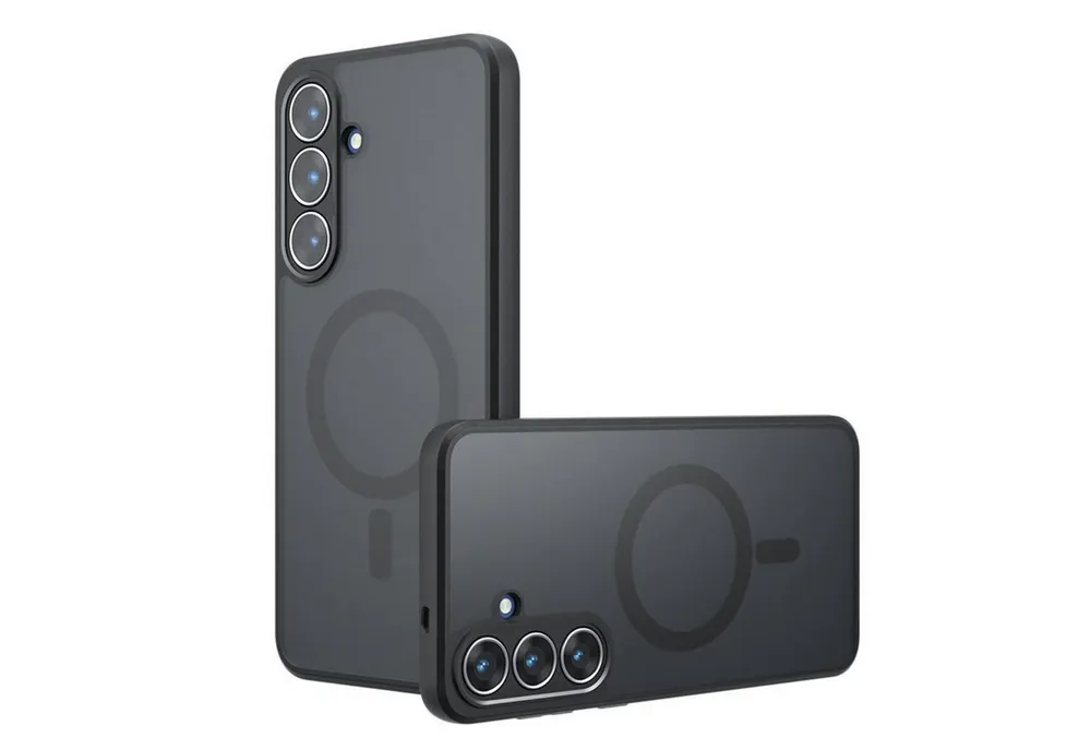 Wigento Handyhülle MagSafe für Samsung Galaxy S26 Armor TPU Matt Stoßfest Schutz Schwarz 6,3 Zoll, Stilvoll, Magnetisch, präzise Passform