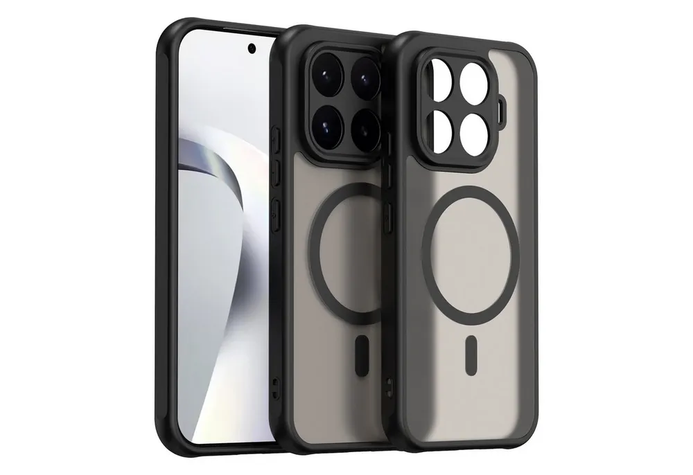 Wigento Handyhülle MagSafe für Xiaomi 17T Pro TPU Hybrid Kameraschutz Matt Schwarz 6,83 Zoll, Magnetisch, Durchsichtig, Stoßfest