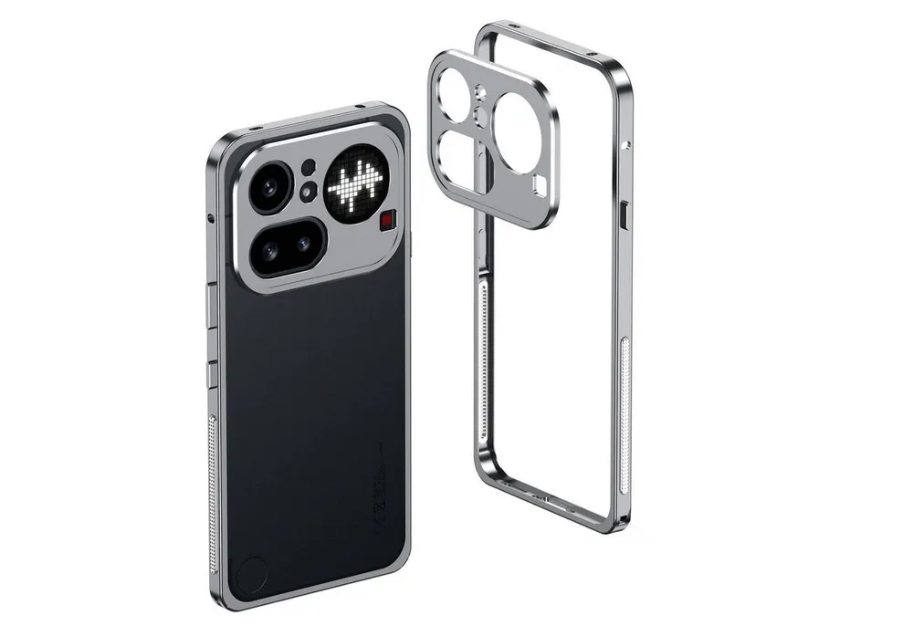 Wigento Handyhülle Metallrahmen für Nothing Phone 4a Pro Kamera Schutz Wärmeableitung, Kamera Schutzring, Wärmeableitung, Schultertasten