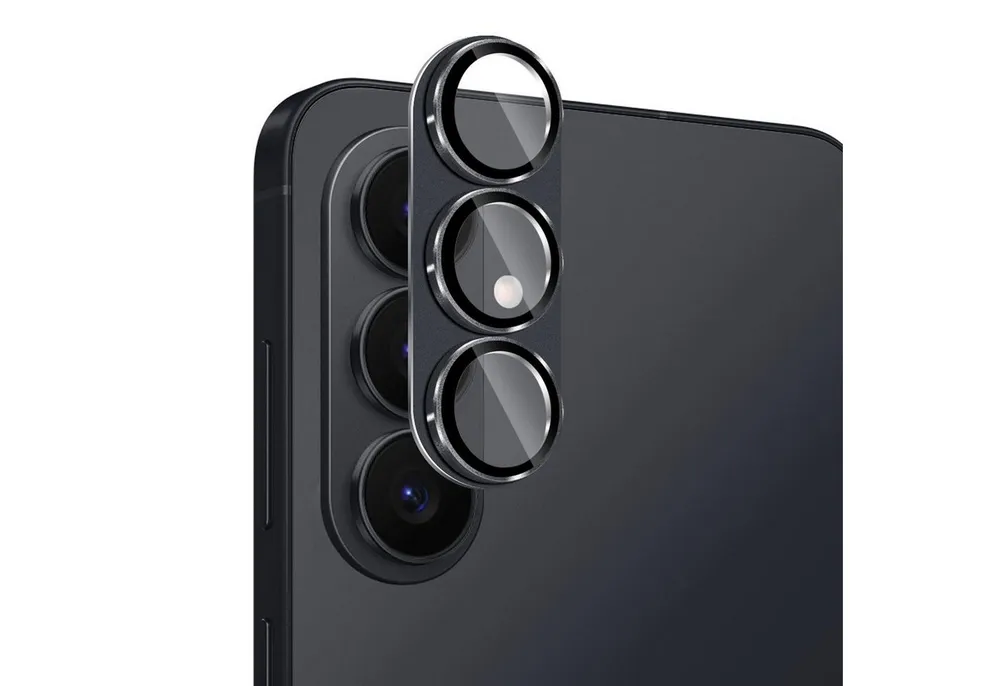 Wigento Kameraschutzglas Linsenglas für Samsung Galaxy S26 5G Aluminium Ring 9H Dünn Schwarz für Samsung Galaxy S26 5G, Aluminium Rahmen, Anti Reflex
