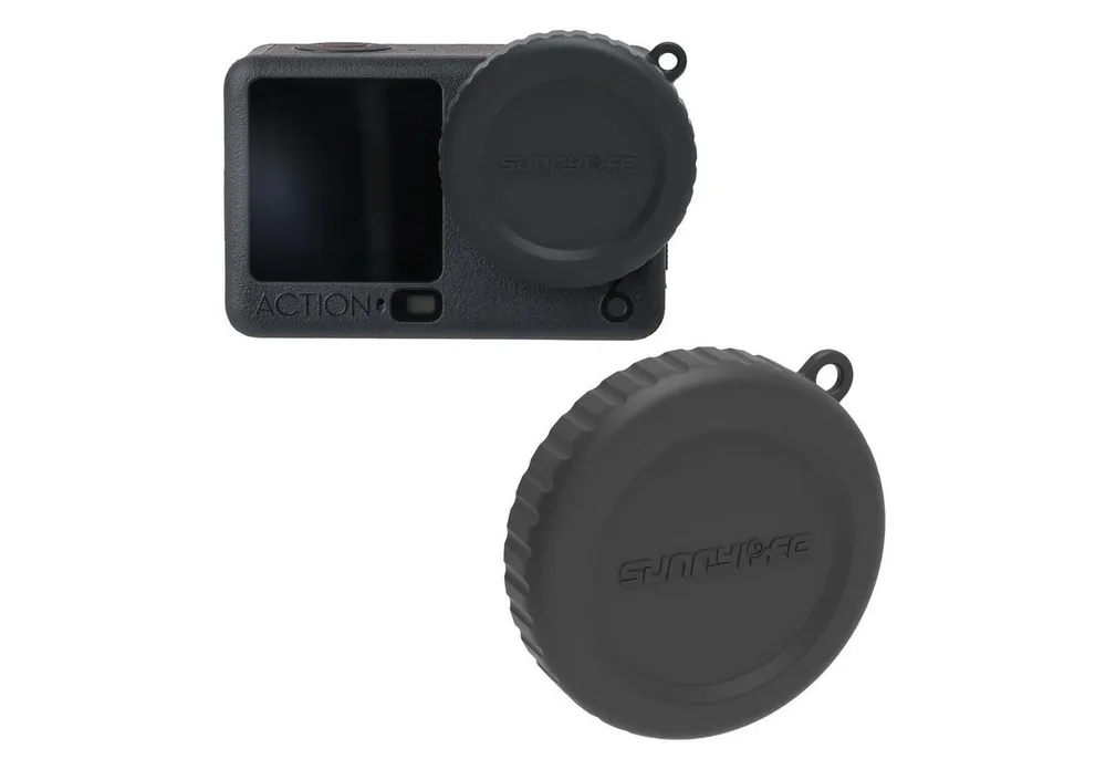Wigento Silikon Linsenschutz für DJI Osmo Action 6 Kamera Zubehör Schwarz Zubehör Drohne (Kompakt, Leicht, Robust, Passgenau, Kratzhemmend)