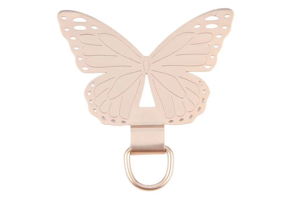 Wigento Smartphone-Hülle Für Smartphones Schmetterling Metall Lanyard Befestigungsring Gold