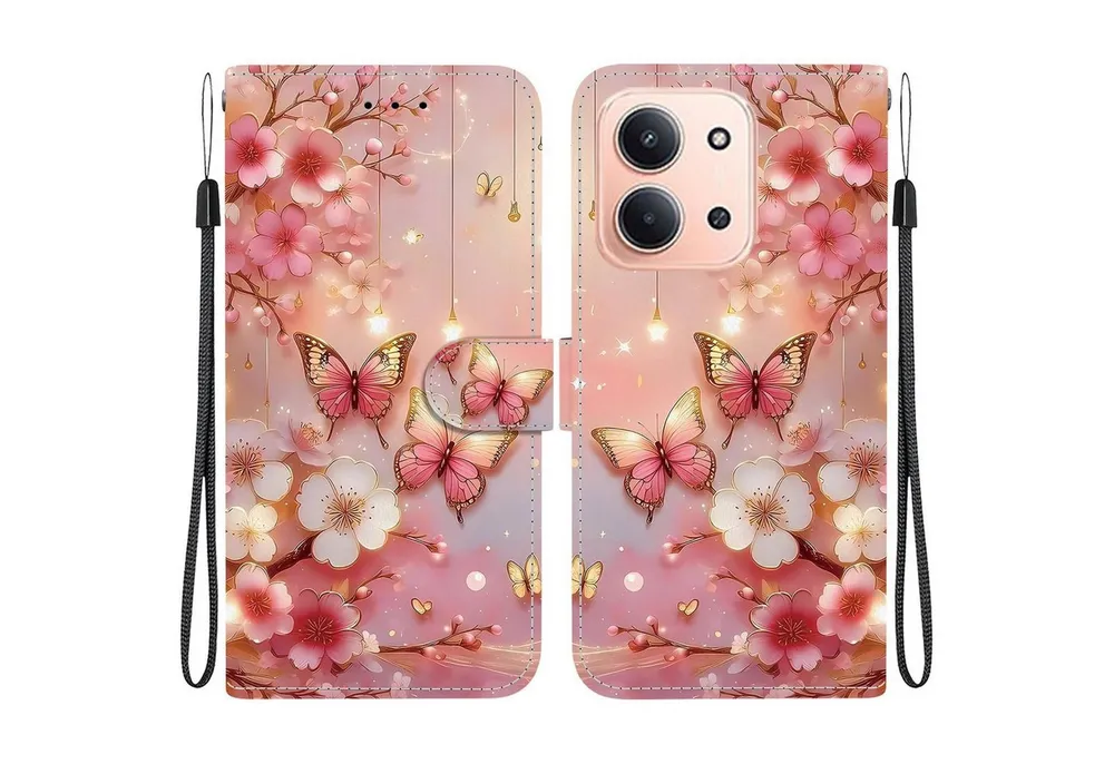 Wigento Smartphone-Hülle Für Xiaomi Redmi 15C 5G / 4G / Poco C85 Design Kunstleder Wallet Hülle, Kunst-Leder Schutzhülle magnetischer Verschluss